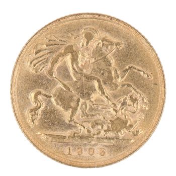 1903 Edward VII Large Head UK Half Sovereign Coin