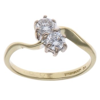 18ct Yellow Gold 0.50ct Brilliant Cut Diamond Two Stone Ring