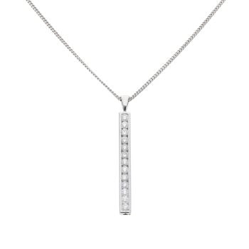 18ct White Gold 1.00ct Brilliant Cut Diamond Pendant And Chain 16"