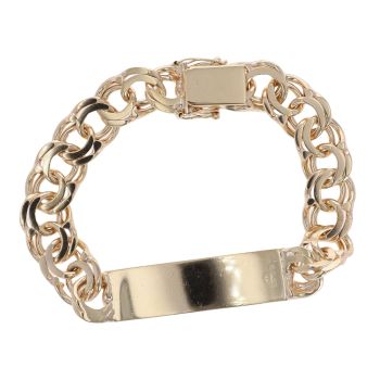 9ct Yellow Gold ID Curb Bracelet 7"