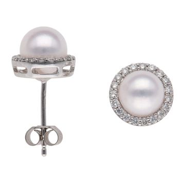 9ct White Gold 0.35ct Brilliant Cut Diamond Cluster Earrings