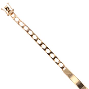 9ct Yellow Gold ID Curb Bracelet 7.5"