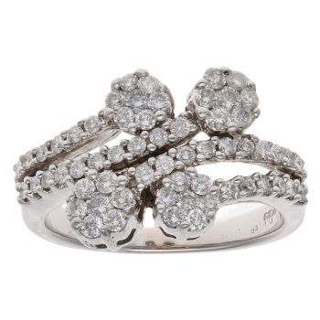 18ct White Gold 0.80ct Brilliant Cut Diamond Cluster Ring