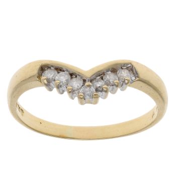18ct Yellow Gold 0.25ct Brilliant Cut Diamond Wishbone Ring