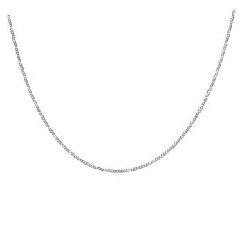 Silver Diamond Cut Curb Chain 18" by Icesia