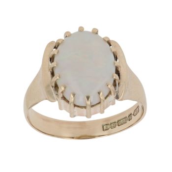 9ct Yellow Gold Opal Single Stone Ring