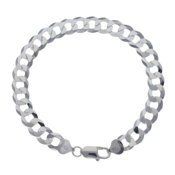Silver Curb Bracelet 8"