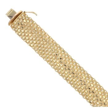 9ct Yellow Gold Mesh Fancy Bracelet 7.5"