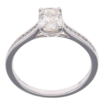 18ct White Gold 1.12ct Oval And Brilliant Cut Diamond Solitaire Ring