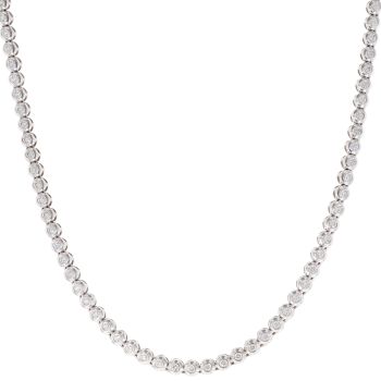 14ct White Gold 5.00ct Brilliant Cut Diamond Chain 32"