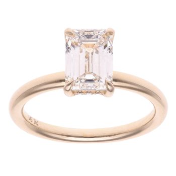 9ct Yellow Gold 2.00ct Emerald Cut Lab Grown Diamond Solitaire Ring