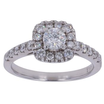 slim fit dress slacks Fairtrade White Gold Art Deco Style Five Diamond Engagement Ring main image 1