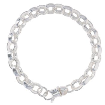Silver Patterned Belcher Bracelet 9"