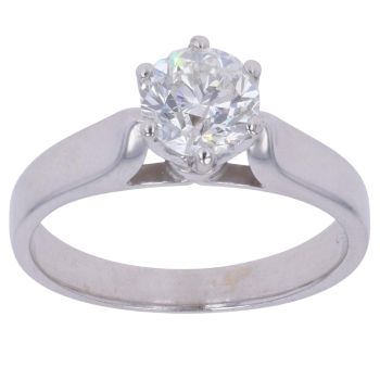 18ct White Gold 1.00ct Brilliant Cut Diamond Solitaire Ring