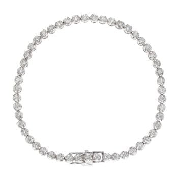 9ct White Gold 1.75ct Brilliant Cut Diamond Bracelet 7.5"
