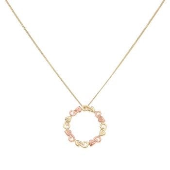 9ct Yellow and Rose Gold Vines Clogau Pendant and Chain 22"