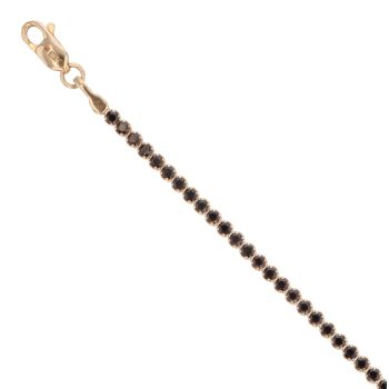 14ct Yellow Gold Black Gemstone Bracelet 7.5"