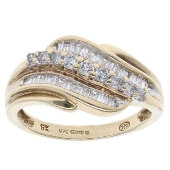 9ct Yellow Gold 0.50ct Diamond Fancy Ring