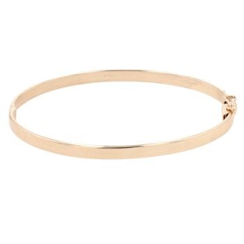 9ct Yellow Gold Plain Hinged Bangle