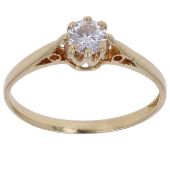 18ct Yellow Gold 0.33ct Brilliant Cut Diamond Solitaire Ring