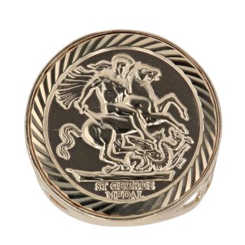 9ct Yellow Gold St George Coin Ring