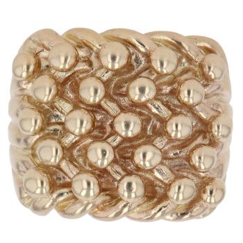 9ct Yellow Gold Five Row Keeper Ring
