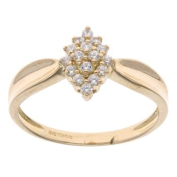 18ct Yellow Gold Cubic Zirconia Cluster Ring