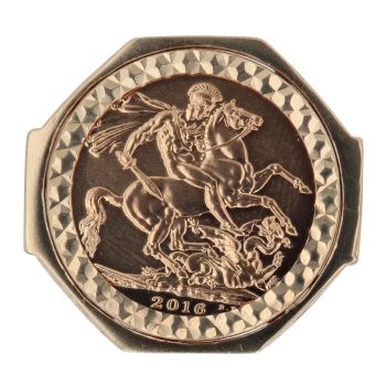 9ct Yellow Gold 2016 Elizabeth II Full Sovereign Coin Ring