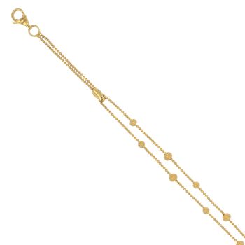 22ct Yellow Gold Double Ball Bead Bracelet 7"
