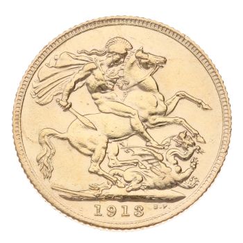 1913 George V Large Head UK Full Sovereign Coin