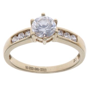 9ct Yellow Gold Cubic Zirconia Single Stone Ring