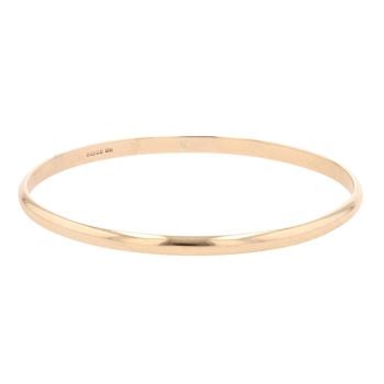 9ct Yellow Gold Plain Solid Bangle