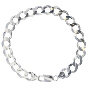 Silver Curb Bracelet 8"
