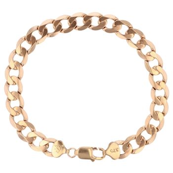 9ct Yellow Gold Curb Bracelet 9"