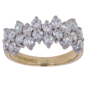 18ct Yellow Gold 1.25ct Brilliant Cut Diamond Cluster Ring