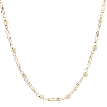 9ct Yellow Gold Bead And Twist Fancy Chain 26"