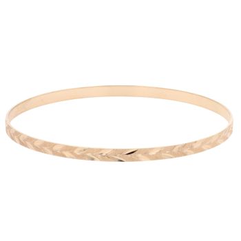 9ct Yellow Gold Diamond Cut Patterned Bangle