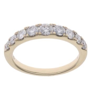9ct Yellow Gold 1.00ct Diamond Half Eternity Ring