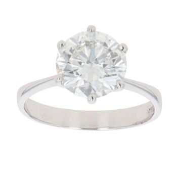 18ct White Gold 3.03ct Brilliant Cut Diamond Solitaire Ring