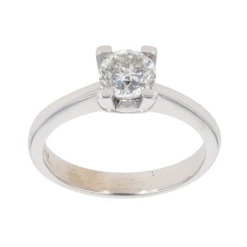 9ct White Gold 0.85ct Brilliant Cut Diamond Solitaire Ring