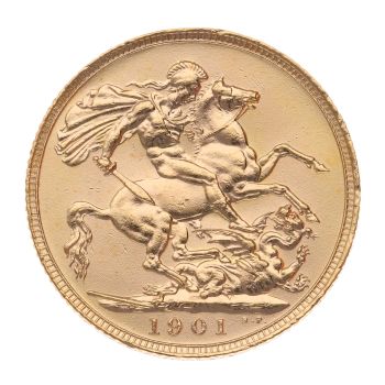 1901 Victoria Old Head UK Full Sovereign Coin