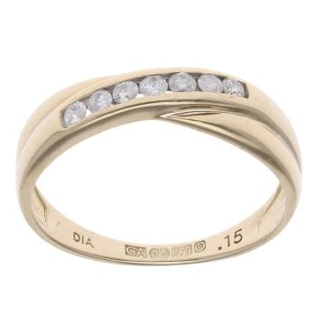 9ct Yellow Gold 0.15ct Diamond Crossover Ring