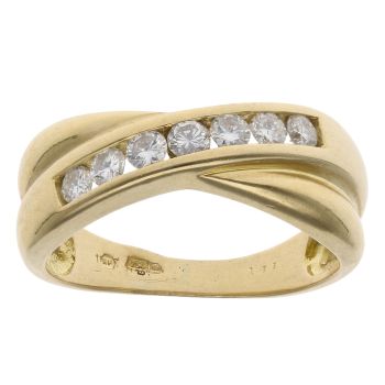 18ct Yellow Gold 0.33ct Brilliant Cut Diamond Crossover Ring