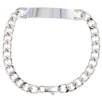 Unique & Co Stainless Steel ID Curb Bracelet 8"