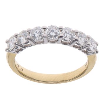 18ct Yellow Gold 1.28ct Brilliant Cut Diamond Half Eternity Ring