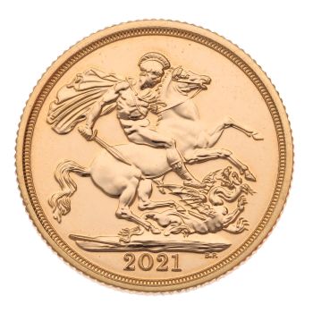 2021 Elizabeth II Fifth Portrait UK Full Sovereign Coin