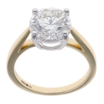 Lab Grown 18ct Yellow Gold 3.00ct Brilliant Cut Diamond Solitaire Ring