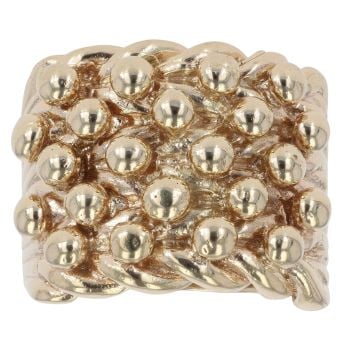9ct Yellow Gold Five Row Keeper Ring