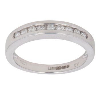 18ct White Gold 0.20ct Brilliant Cut Diamond Half Eternity Ring