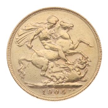 1904 Edward VII Large Head Australia Full Sovereign Coin